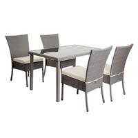 GARNITUR Grau, Cremeweiß 5-teilig-Set - Weiß/Grau, Kunststoff - MCW