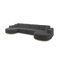WOHNLANDSCHAFT MARI-U2-v1 - 388x171x83 cm Grau Bouclé - Grau, Holzwerkstoff/Textil (388/83/171cm) - ALTDECOR