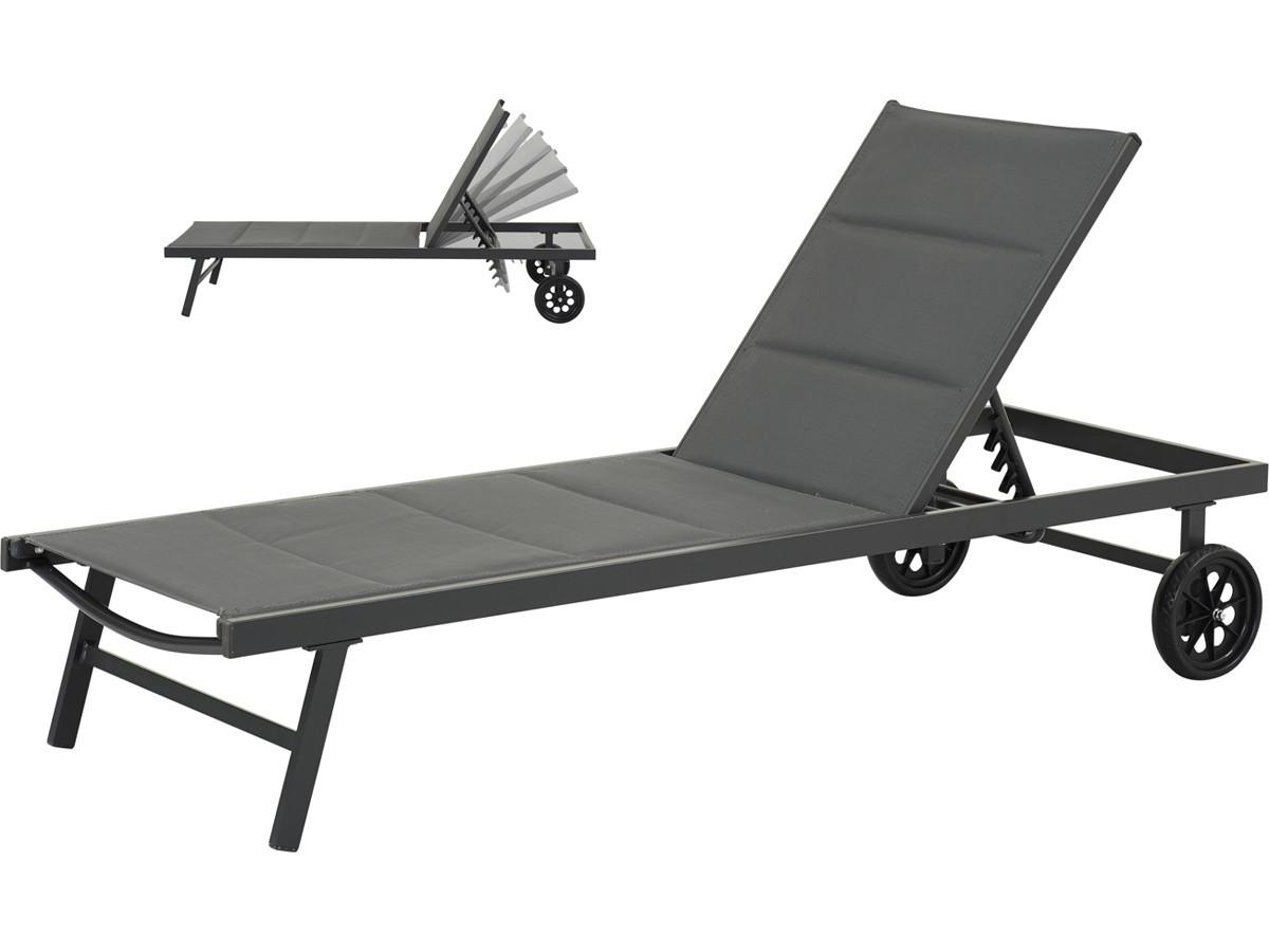 SONNENLIEGE bella Grau - Grau, Metall (65/91/200cm) - Habitat Garten