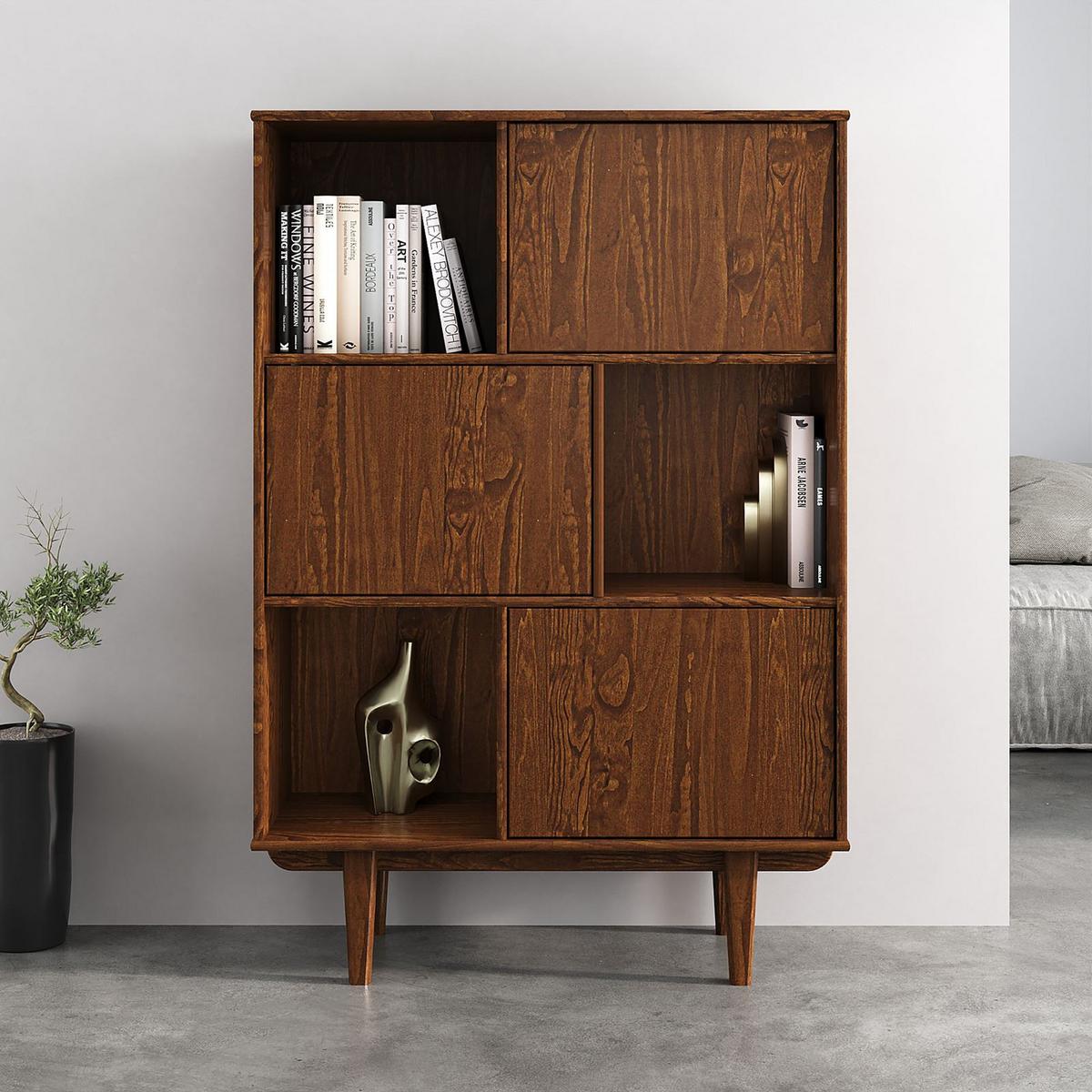 HIGHBOARD SIMONA Kastanie - Kastanienfarben, Holz (95/139/37cm) - IDIMEX