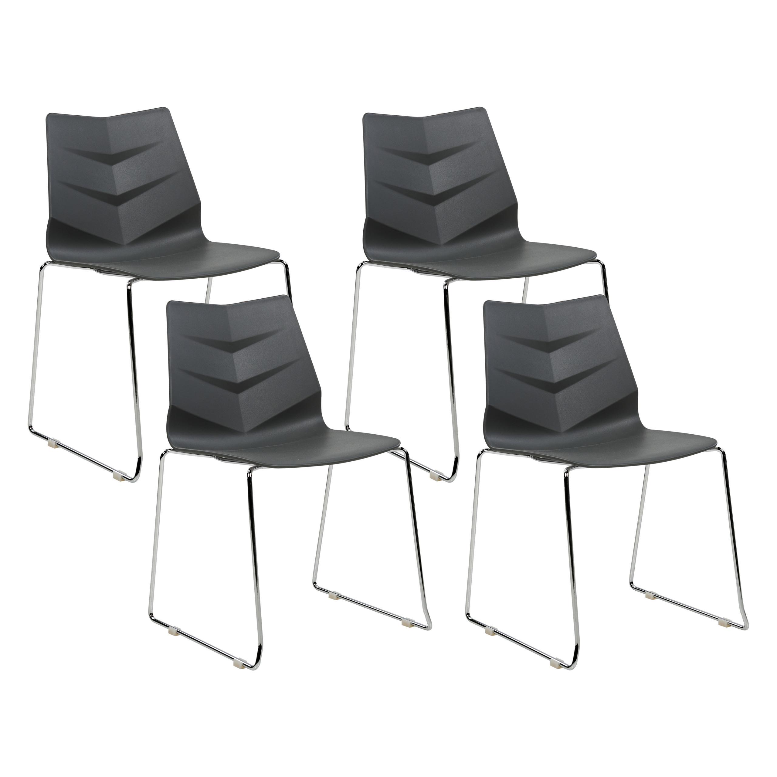 ESSZIMMERSTUHL 4er-Set Kunststoff Grau Hartley - Grau, Kunststoff/Metall (50/82/50cm) - Beliani