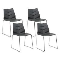 ESSZIMMERSTUHL 4er-Set Kunststoff Grau Hartley - Grau, Kunststoff/Metall (50/82/50cm) - Beliani