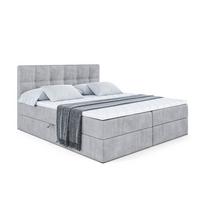 BOXBETT mit Matratze H3 und Lattenrost - MARCE - 140 x 200 cm - Grau - Grau, Holzwerkstoff (140/200cm) - ALTDECOR
