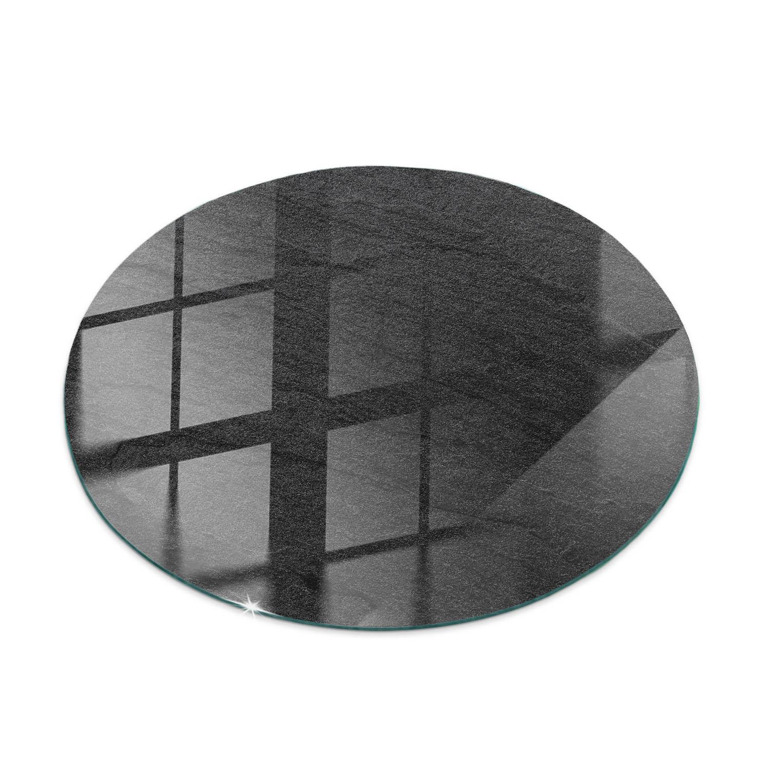 TISCHPLATTE fi50 cm Natürliche Steinstruktur - Schwarz, Glas (0.4/50/50cm) - TULUP