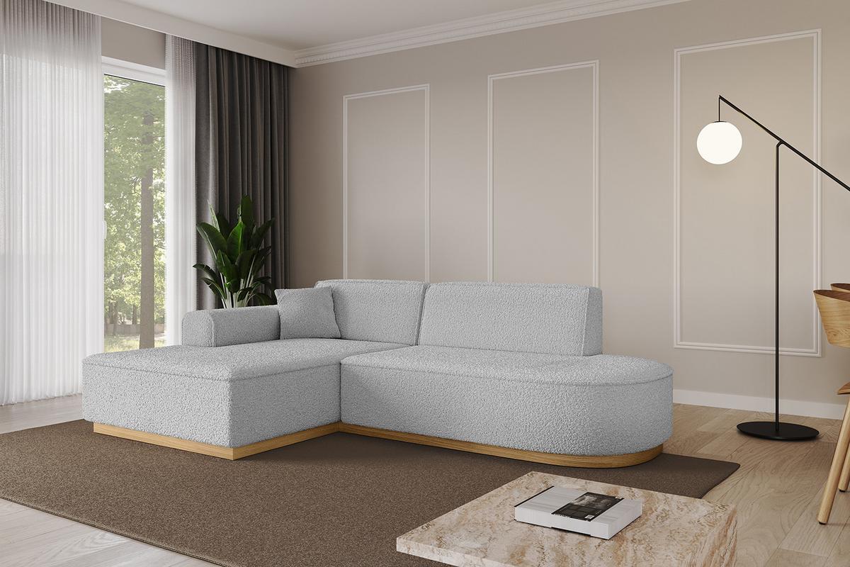 ECKSOFA Ottomane Links IREA-L1-v2 - 232x165x80 cm Hellgrau - Hellgrau, Holzwerkstoff/Textil (232/165cm) - ALTDECOR