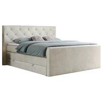 BOXSPRINGBETT KING VELEN 120/200 Beige Velvet - H4 - Beige, Holz/Textil (120/200cm) - MKS