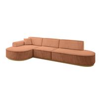 ECKSOFA Ottomane Links MARI-L2-v2 - 328x171x83 cm Orange Velours - Orange, Holzwerkstoff/Textil (328/171cm) - ALTDECOR