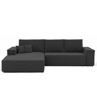 ECKSOFA NOVA Links mit Schlaffunktion und Bettkasten Anthrazit - Anthrazit, Kunststoff/Textil (294/185cm) - Idohome