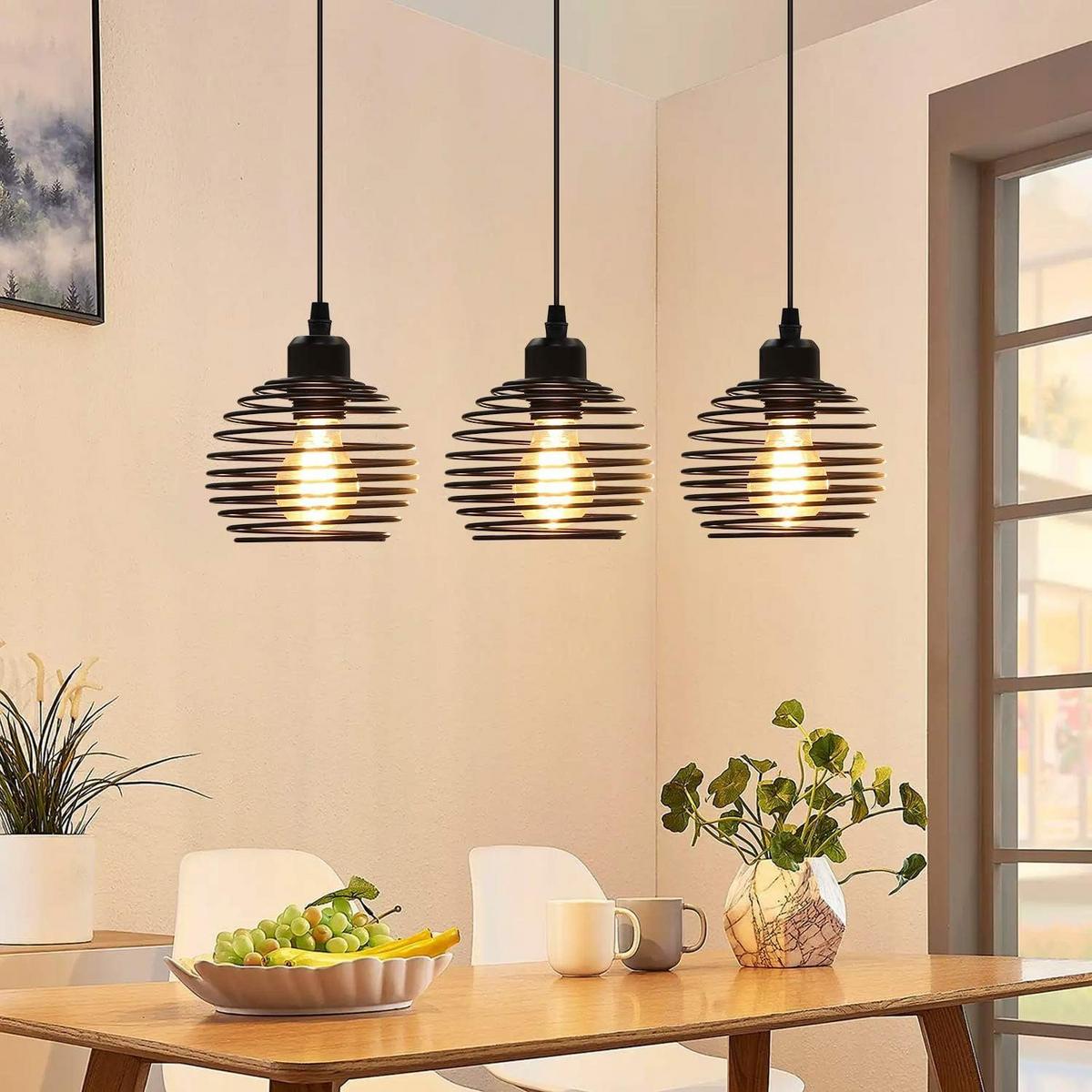 PENDELLEUCHTE Walburga 3-flammig 50/15/144 cm - Schwarz, Metall (50/15/144cm) - Nettlife