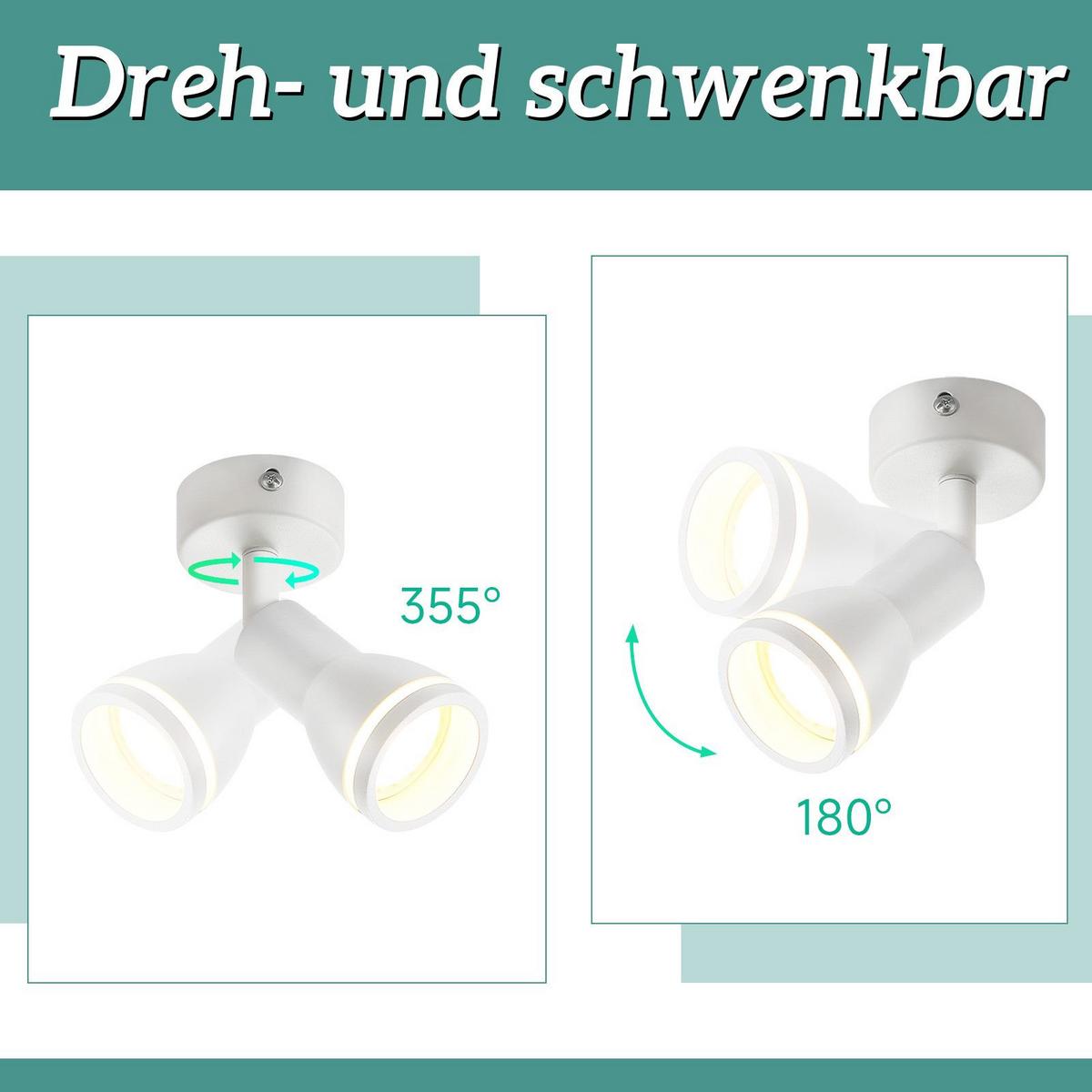 DECKENSTRAHLER Lecuyer 1-flammig 6/6/15.7cm - Weiß, Metall (6/6/15.7cm) - Nettlife