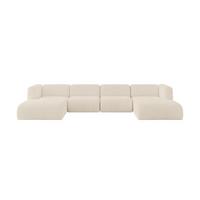 WOHNLANDSCHAFT MIRA-U2 408x179x70 Beige Cord - Sandfarben/Beige, Holzwerkstoff/Kunststoff (408/70/179cm) - ALTDECOR
