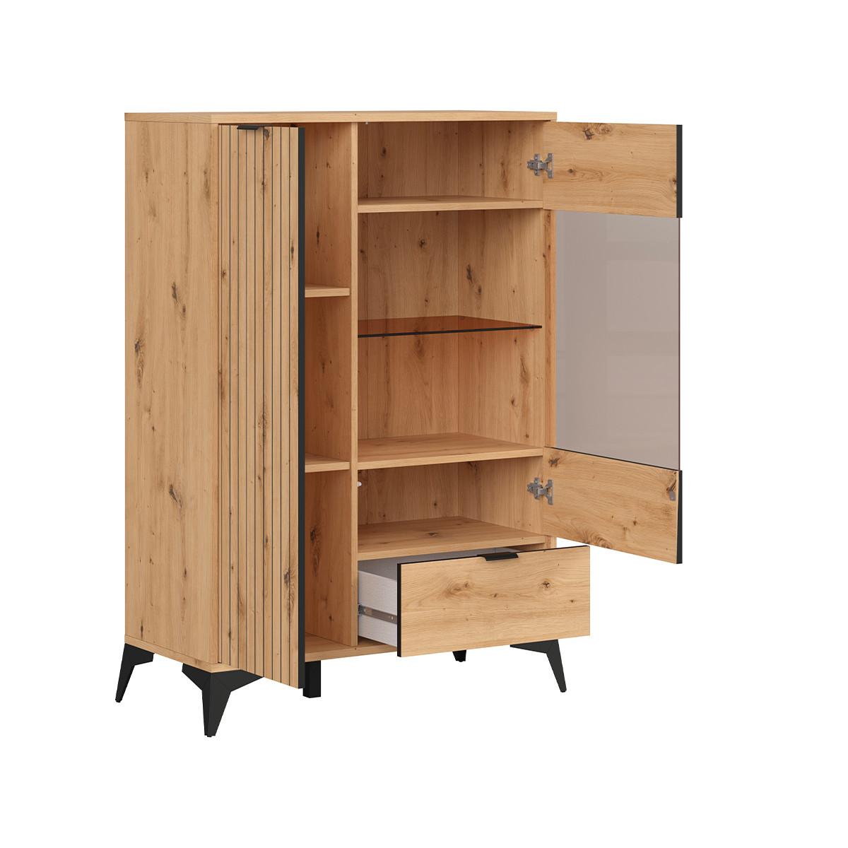 GESCHIRRSCHRANK Mao Holz - Braun, Holzwerkstoff (90/133/41cm) - Petits-meubles