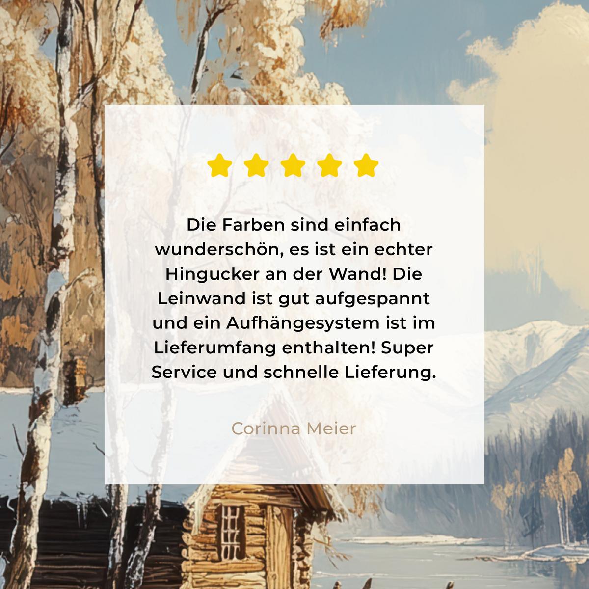 LEINWANDBILD Winter - Schnee - Zuhause - Natur Wandbild Wohnzimmer 60x80 cm - Hellbraun, Textil (60/80cm) - MuchoWow