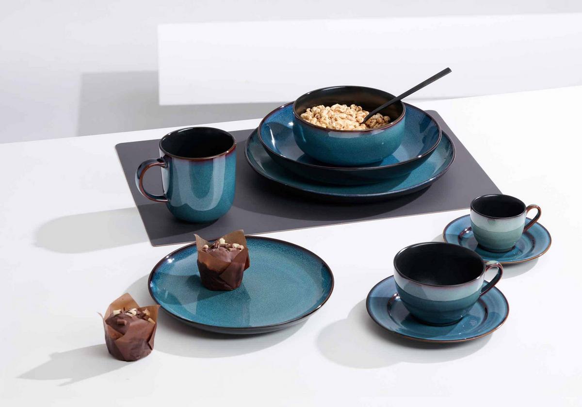 FRÜHSTÜCKS-SET Bali blau 12-tlg. - Blau, Keramik (2/2/2cm) - Ritzenhoff Breker