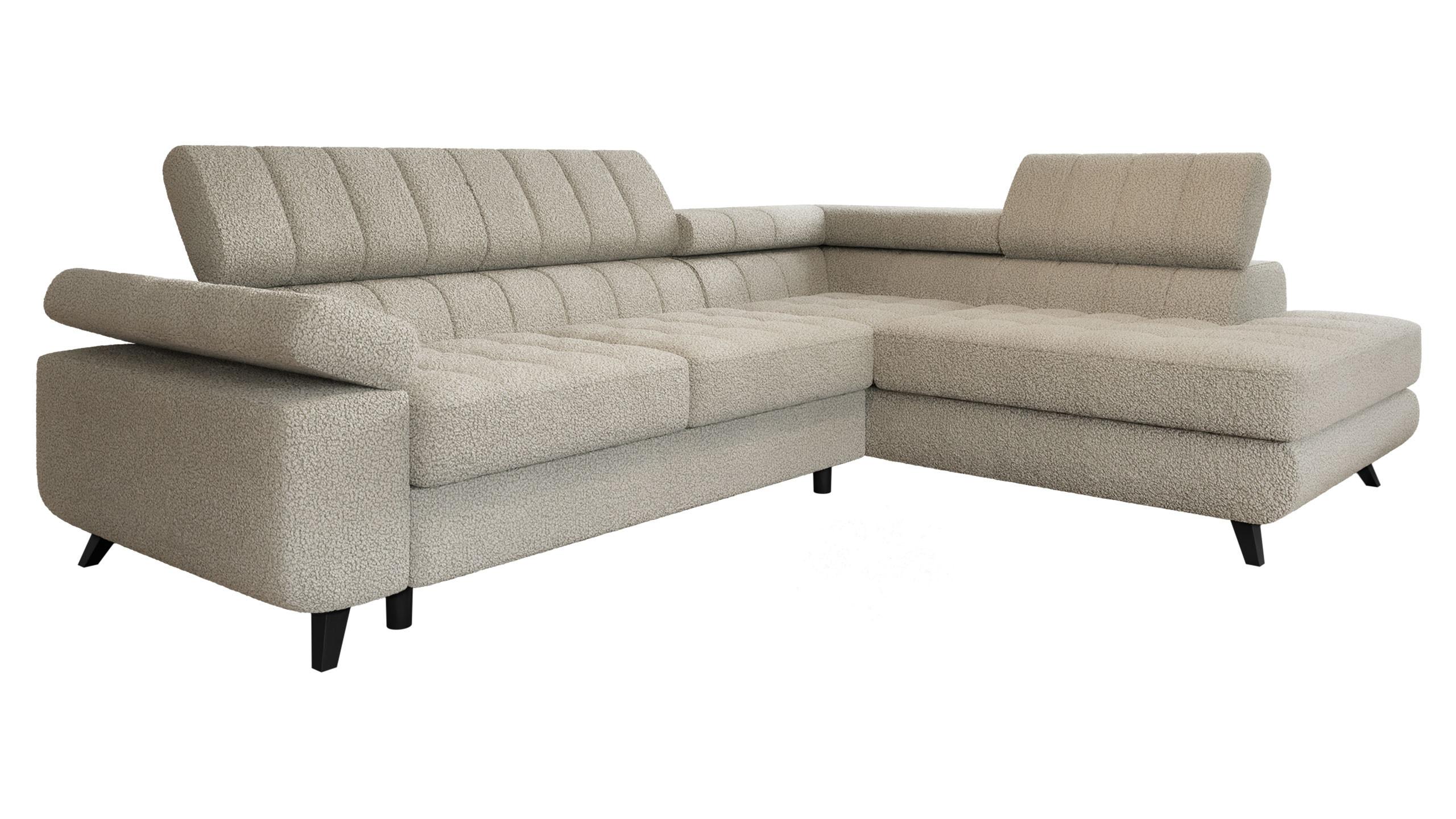 ECKSOFA Nord Premium, Seite: Rechts - Sandfarben/Anthrazit, Holz/Textil (264/203cm) - MIRJAN24