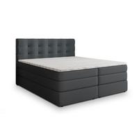 BOXSPRINGBETT AREZI 180x200 cm mit Matratze und Topper - Graphitfarben - Graphitfarben, Holz (180/200cm) - MASSENO
