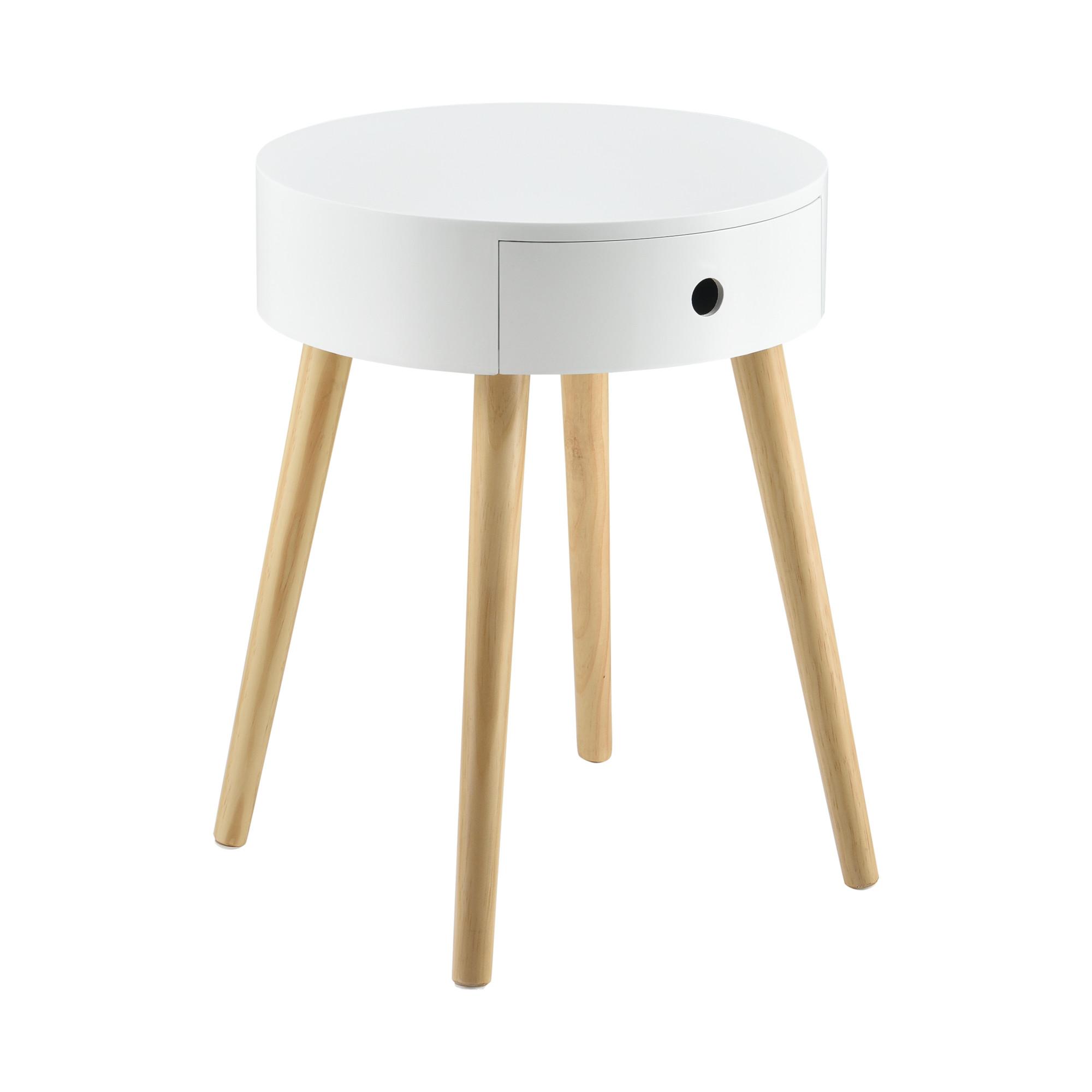 NACHTTISCH Aurich - Weiß, Holzwerkstoff (38/50/38cm) - [en.casa]