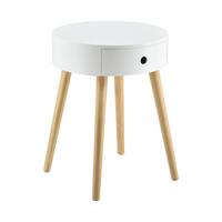NACHTTISCH Aurich - Weiß, Holzwerkstoff (38/50/38cm) - [en.casa]