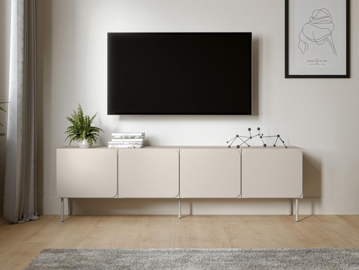 TV-LOWBOARD Rafael 200 4D - Kaschmir, Holzwerkstoff/Metall (200/61/40cm) - MIRJAN24