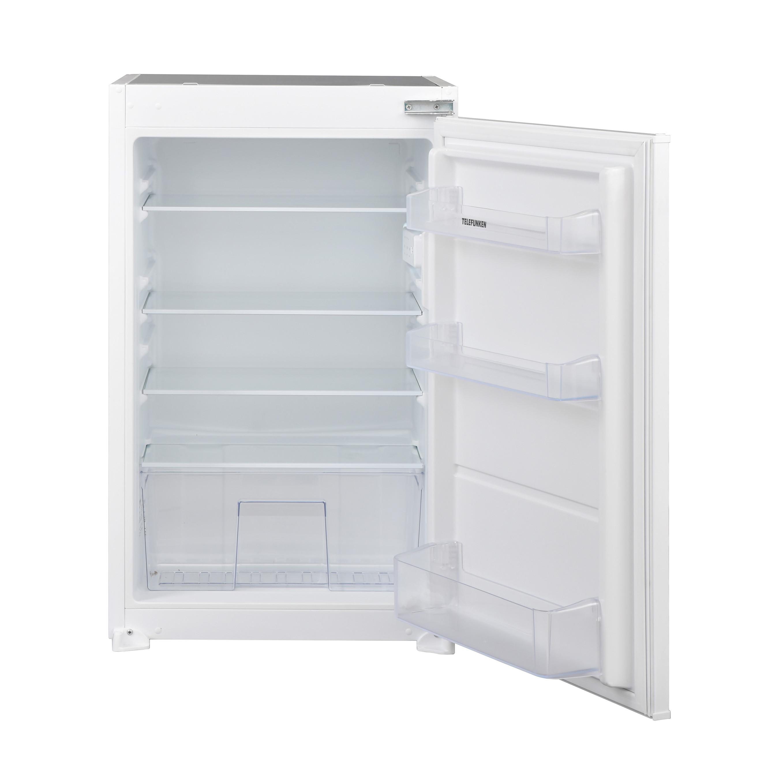 KÜHLSCHRANK Einbau, ohne Gefrierfach, 88cm Nische, Schlepptür-Technik, 126 Liter Nutzinhalt, Temperaturregelung, weiß, EK88S134E - Weiß, Glas/Kunststoff (54/87.5/54.5cm) - Telefunken