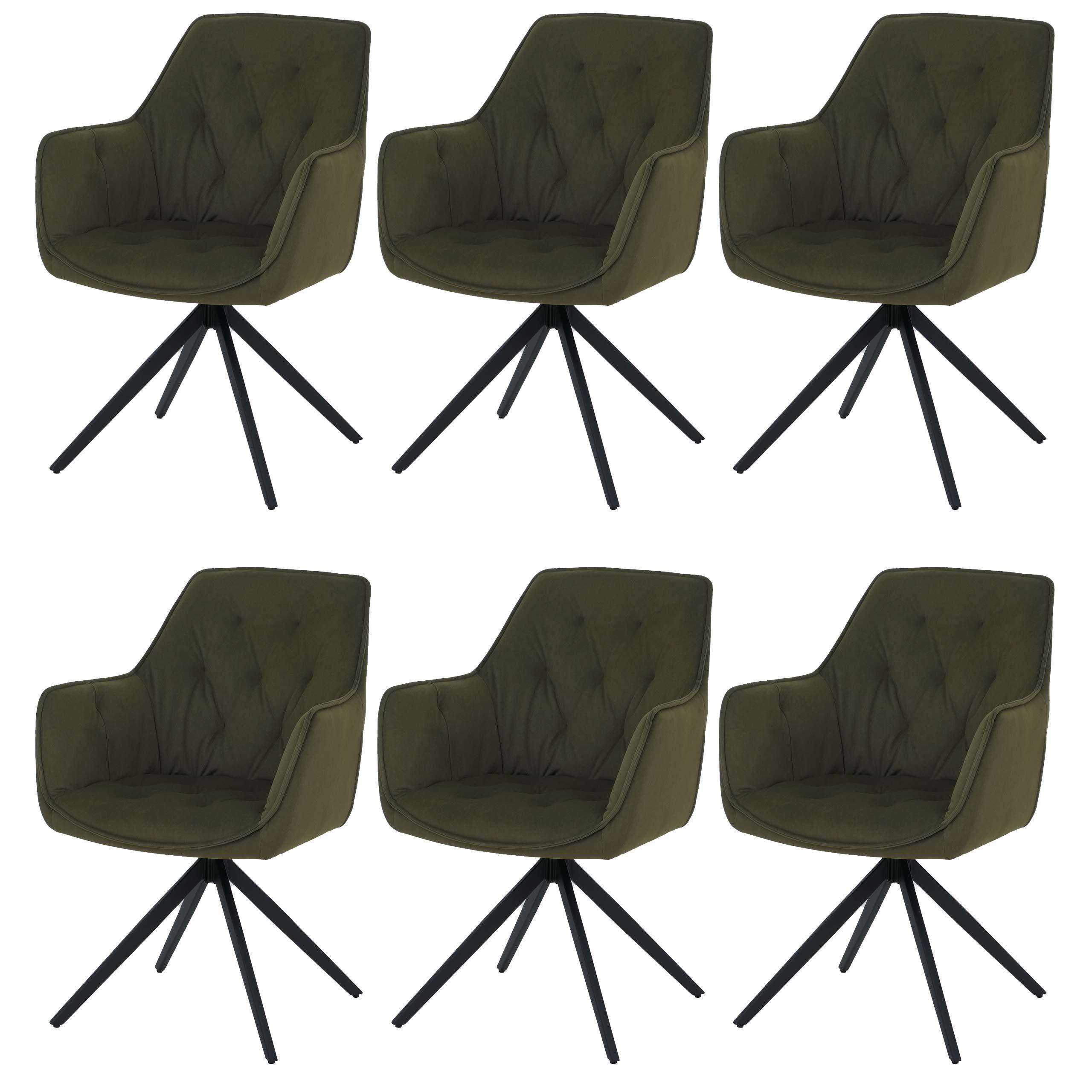 ESSZIMMERSTUHL Grün 6er-Set - Grün, Textil (55/87/60cm) - MCW