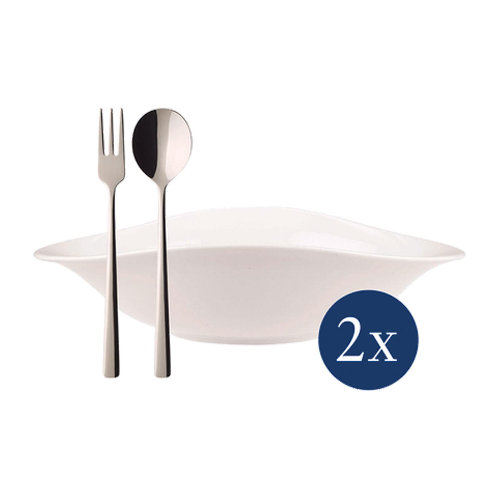 ITALIAN-SET Vapiano weiß 6-tlg. - Weiß, Keramik/Metall (2/2/2cm) - Villeroy & Boch