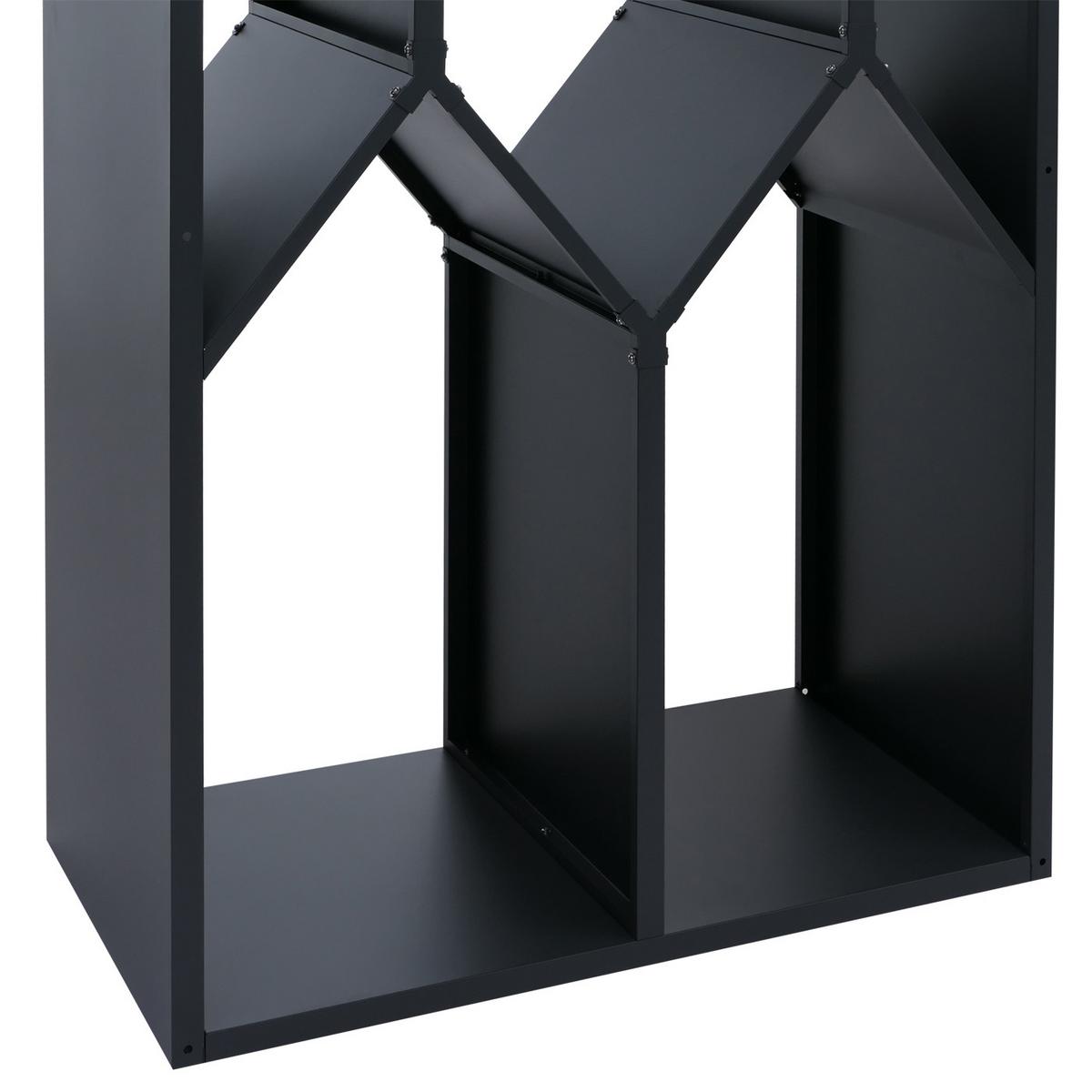 BRENNHOLZLAGER Anthrazit - Anthrazit, Metall (95/160/50cm) - MCW
