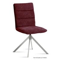 ESSZIMMERSTUHL drehbar (8er-Set) Dulcie 47x92x60 Edelstahl/Marsala - Edelstahlfarben/Brombeere, Kunststoff (60/92/47cm) - 58aufmkessel