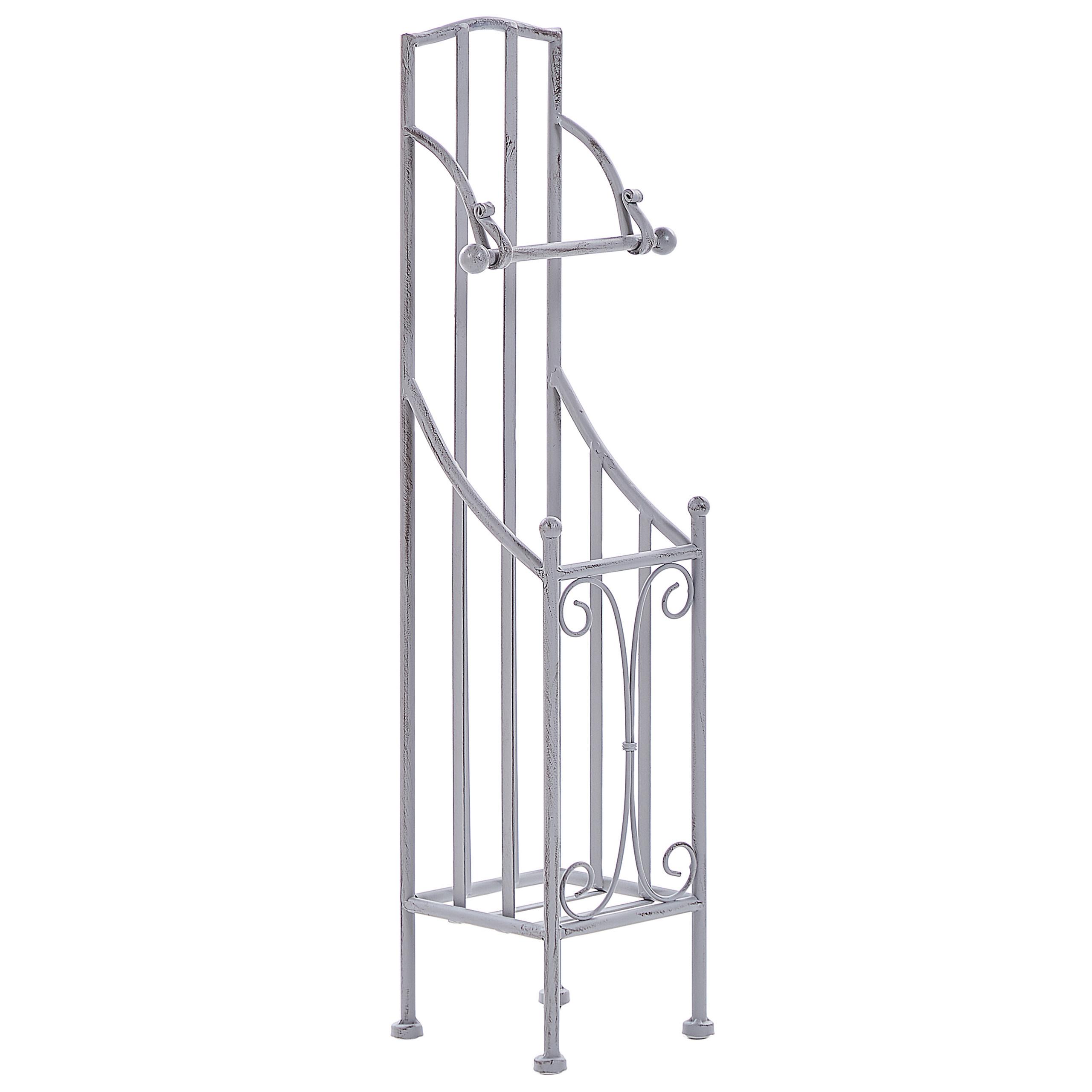 TOILETTENPAPIERSTÄNDER Metall Antik Optik grau Brisa - Grau, Metall (18/68/15cm) - Beliani