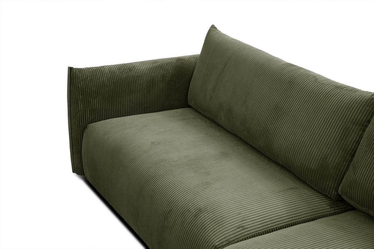ECKSOFA TAUER 5-Sitzer, olivgrün - Schwarz/Olivgrün, Holzwerkstoff/Kunststoff (292/174cm) - Wozimo