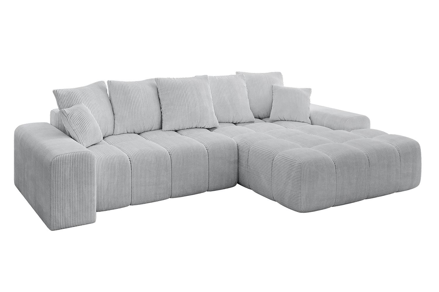 ECKSOFA Ottomane Rechts ENSI-L - 267x164x69 cm Grau - Grau, Holzwerkstoff/Kunststoff (164/267cm) - ALTDECOR