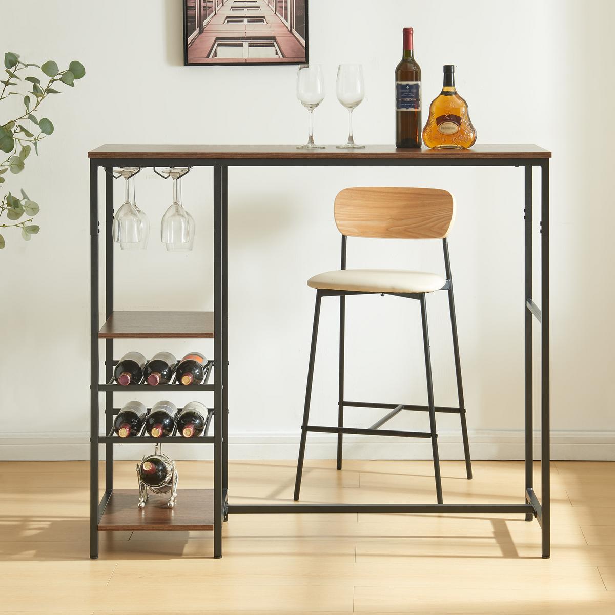 BARTISCH Stjørdal - Walnussfarben/Schwarz, Holzwerkstoff/Metall (40/120/105cm) - [en.casa]