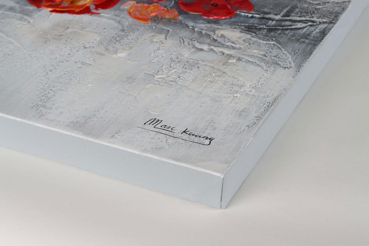 ÖLGEMÄLDE 120/60 cm - Rot/Grau, Holz/Textil (120/60cm) - KUNSTLOFT