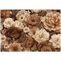 FOTOTAPETE Blumen Pfingstrosen Braun 200x140 cm - Multicolor, Papier (200/140cm) - Wallarena