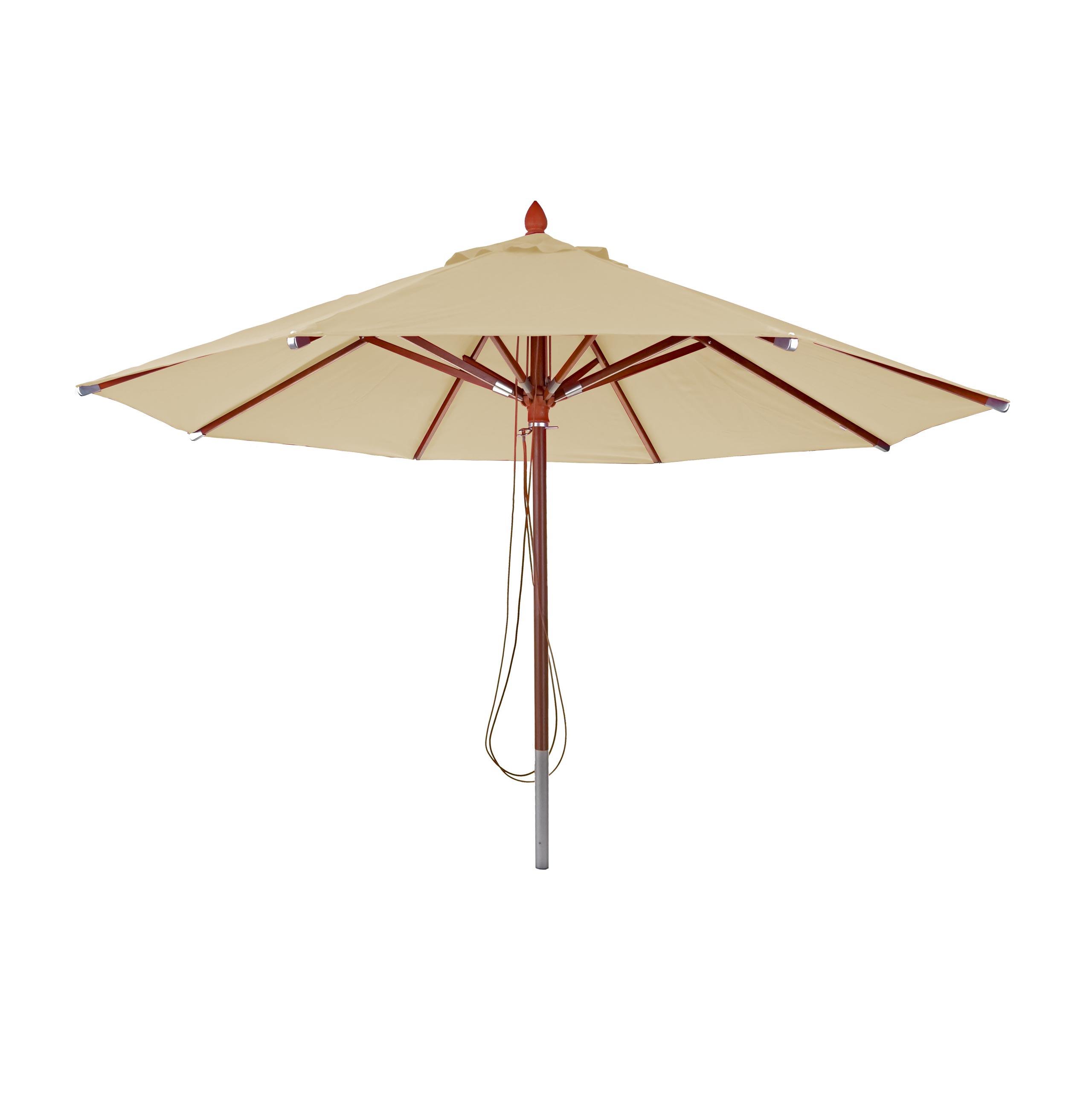 GASTRONOMIE SONNENSCHIRM RUND Cremeweiß - Weiß, Holz (400/400cm) - MCW