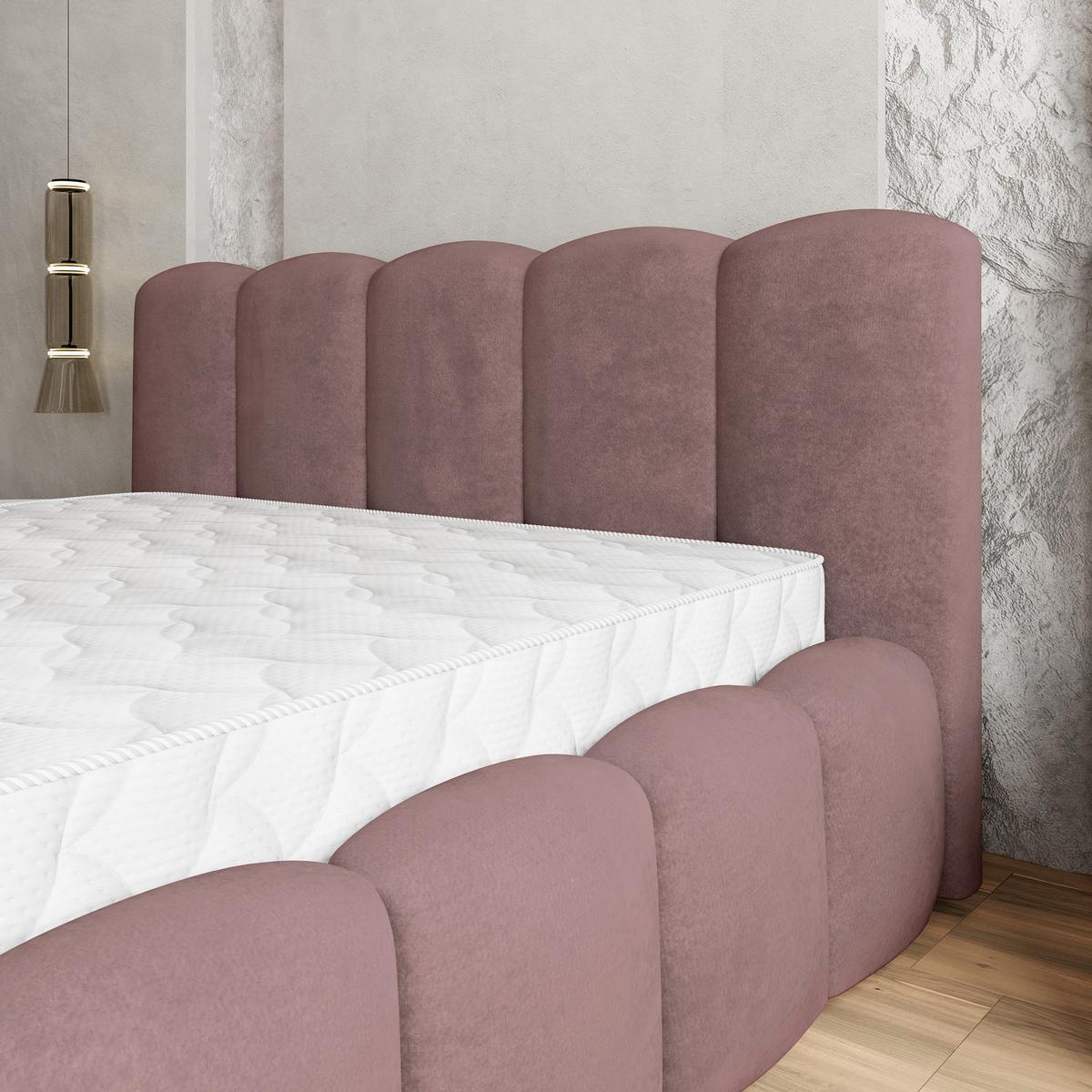 POLSTERBETT FALINA 180x200 cm mit Bettkästen - Rosa - Rosa, Holz (180/200cm) - MASSENO