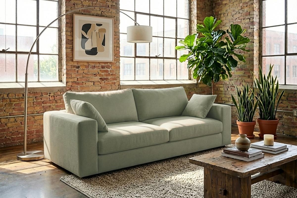 SOFA AMINA Grün Flachgewebe - Schwarz/Grün, Buchenholz/Textil (228/82/101cm) - KAWOLA