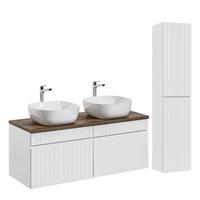 BADMÖBEL 120cm Zelie 2er-Set Weiß - Weiß, Holzwerkstoff (120/48/46cm) - Petits-meubles