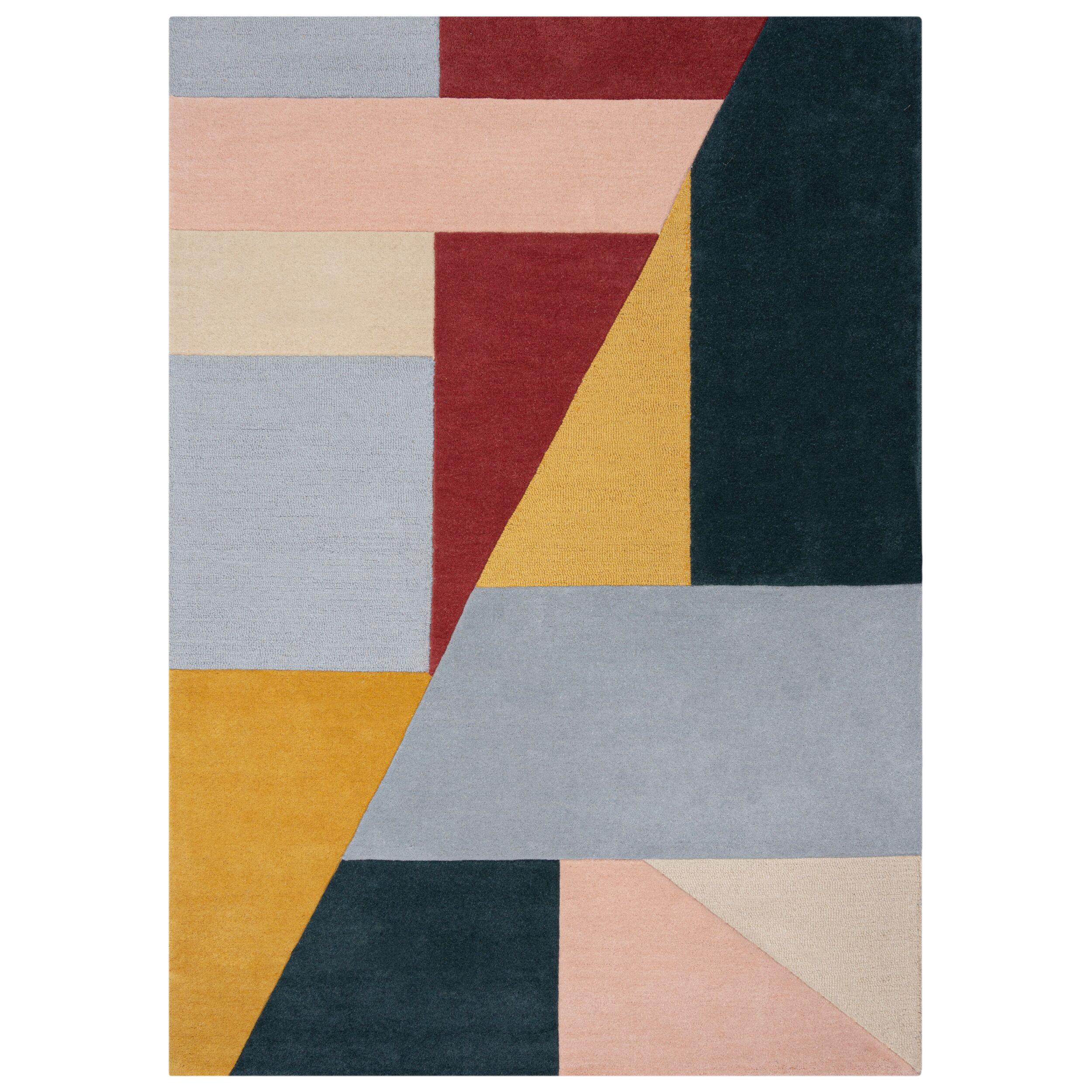 WOLLTEPPICH DEBEN, geometrisch, Kontrast-Bunt, 160 x 230 cm - Multicolor, Textil (160/230cm) - KADIMA DESIGN