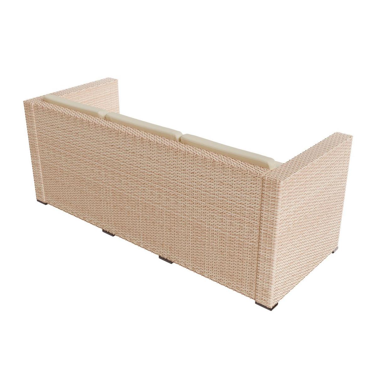 LOUNGEGARNITUR Punta Cana 4-tlg. - Beige/Creme, Kunststoff/Metall - Juskys