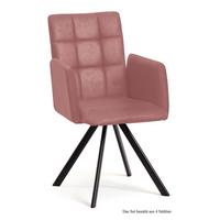 ARMLEHNSTUHL drehbar (4er-Set) Despo 52x91x60 Schwarz/Rosewood - Dunkelrosa/Schwarz, Kunststoff (60/91/52cm) - 58aufmkessel