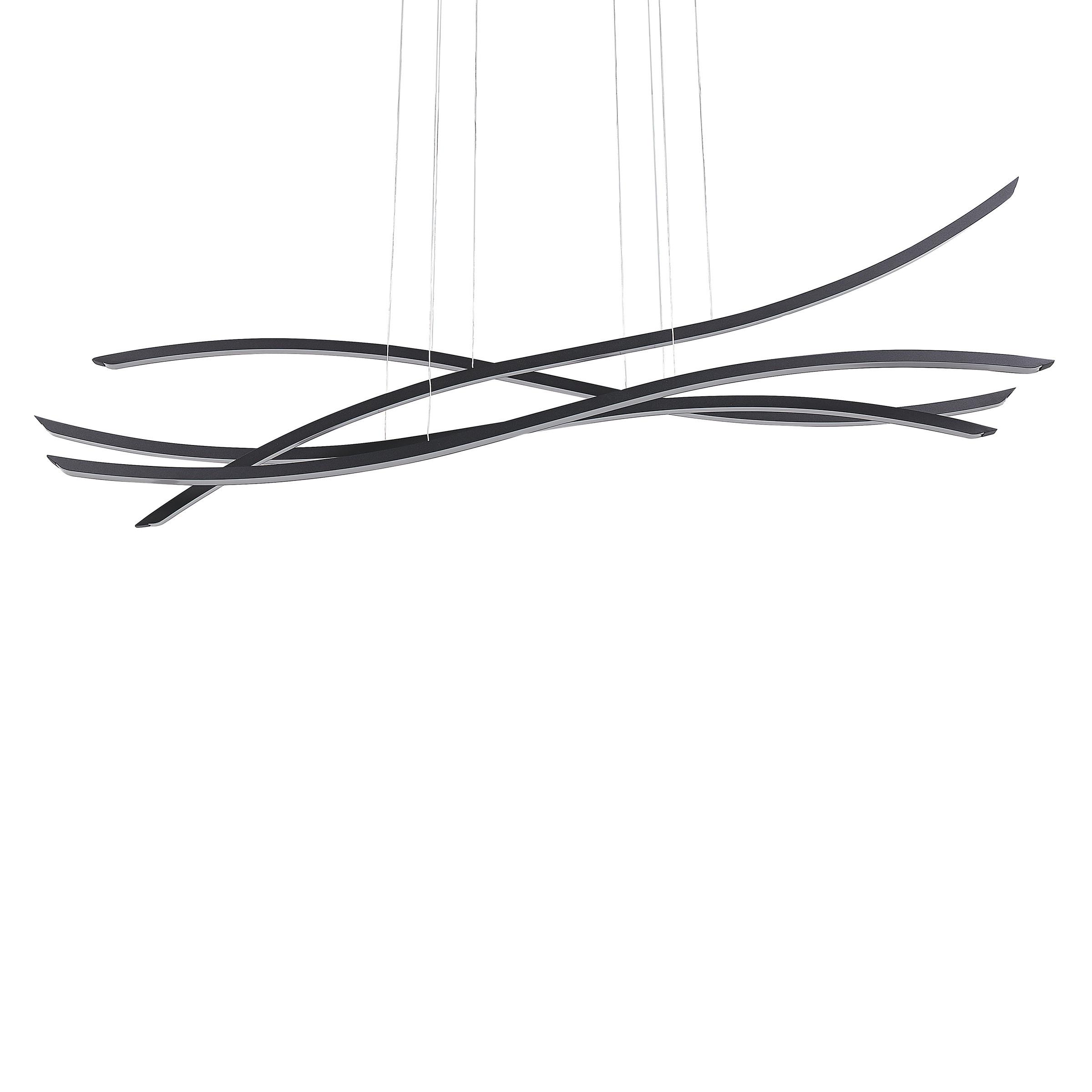 HÄNGELEUCHTE Calao 17/160/160 cm - Schwarz, Metall (17/160/160cm) - Beliani