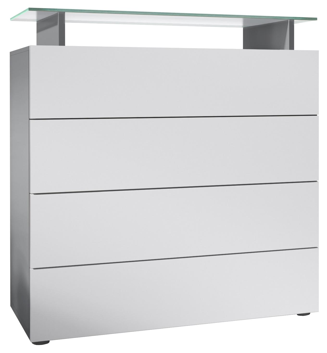 KOMMODE Pavos Weiß matt - Weiß, Holzwerkstoff (76/80/33cm) - Vladon