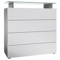 KOMMODE Pavos Weiß matt - Weiß, Holzwerkstoff (76/80/33cm) - Vladon