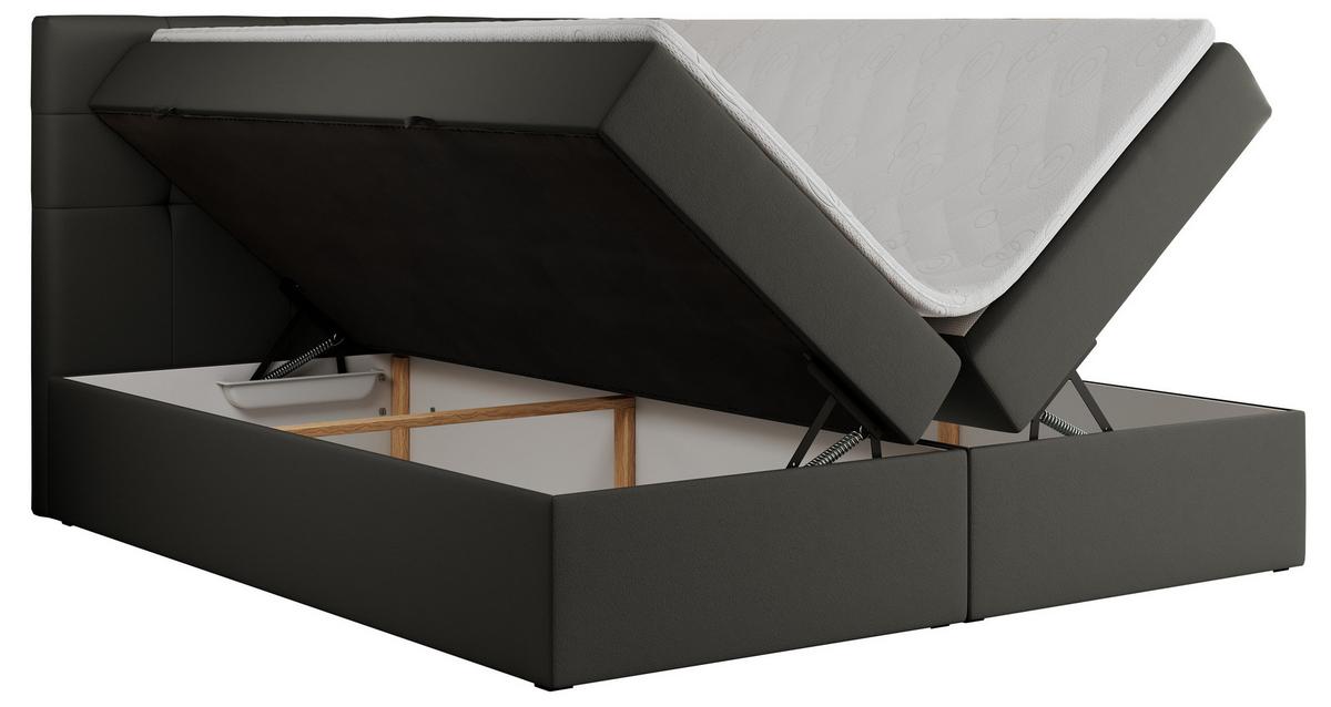 BOXBETT CENTO 120/200 Dunkelgrau Kunstleder - H3 - Dunkelgrau, Holz/Textil (120/200cm) - MKS