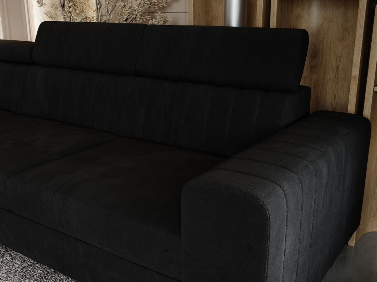 ECKSOFA Berona Schwarz Links - Schwarz, Holz/Textil (255/190cm) - Graingold