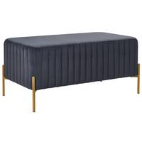 POLSTERBANK Samtstoff Schwarz Utah - Schwarz, Textil (91/43/47cm) - Beliani