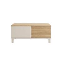 COUCHTISCH 2 Schubladen, 1 offenem Fach, Dekor Kaschmir und Eiche, 60/40/90 cm - Beige, Holzwerkstoff (11/60/40cm) - Calicosy
