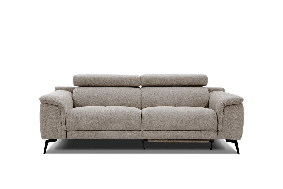 RELAXSOFA FIERO 3-Sitzer mit 1 Relaxfunktion, taupe - Taupe/Schwarz, Holzwerkstoff/Textil (212/82/103cm) - Wozimo