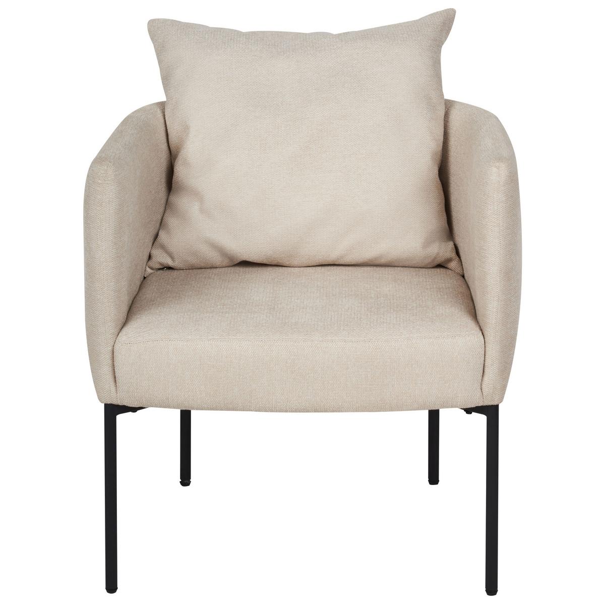 SESSEL Hellbeige Malmos - Beige/Schwarz, Textil (62/68/62cm) - Beliani